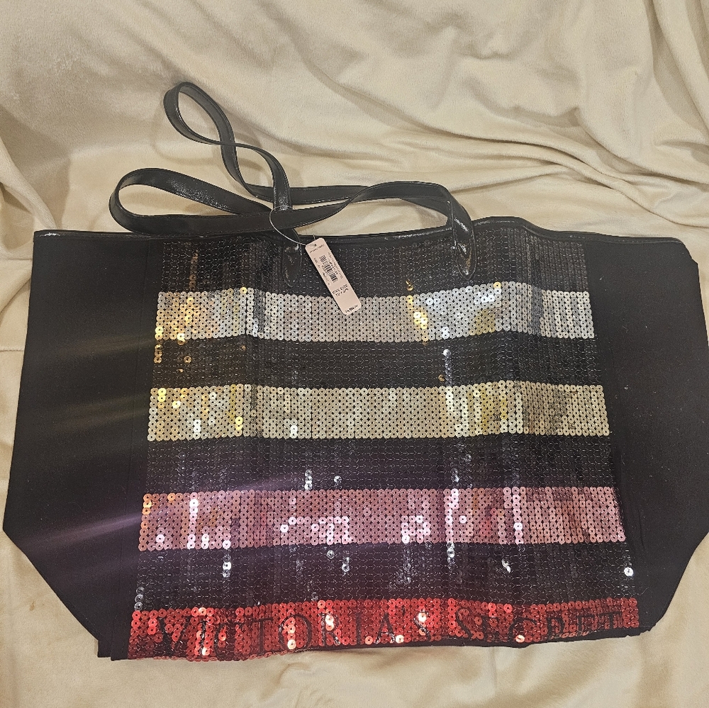 Victoria's secret pink tote shoulder bag shopper logo purse casual travel NWT - Picture 6 of 6